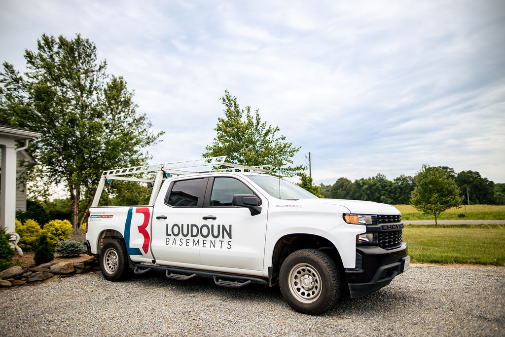 Image Of Loudoun Basements Truck On-Site For Basement Remodeling