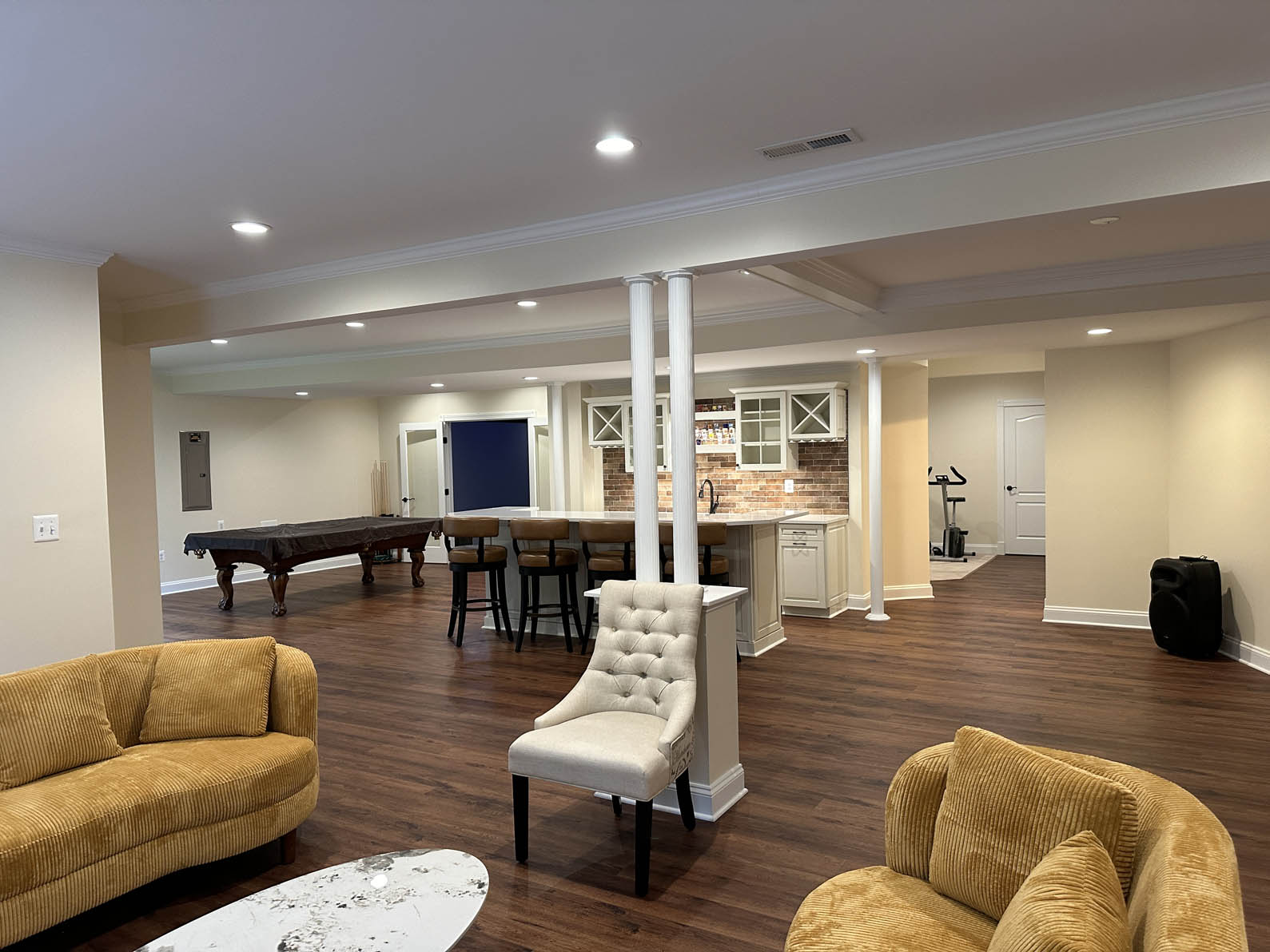 basement living room by loudoun basements 